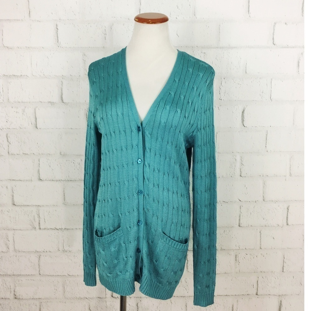 Ralph Lauren BL Cable Knit Cardigan Size Large‌‌‌‌‌‌‌‌‌‌‌‌‌‌‌